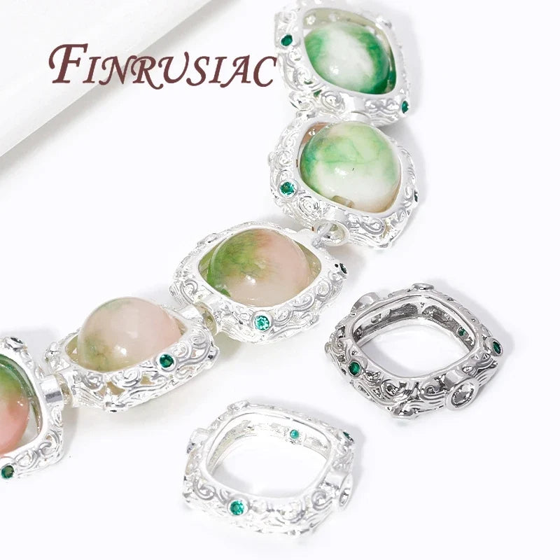 18K Gold Plated Zircon Square Bead Separators | DIY Jewelry