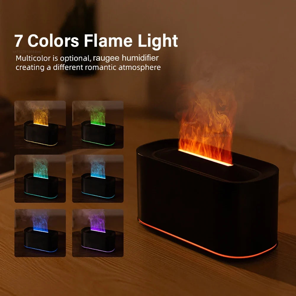 Flame Aroma Diffuser & Mini Humidifier with Night Light