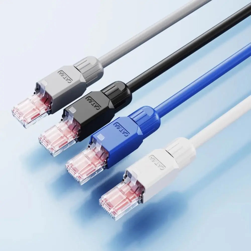 Tool-Free RJ45 Connector CAT6A CAT6 Gold Plated Field Plug