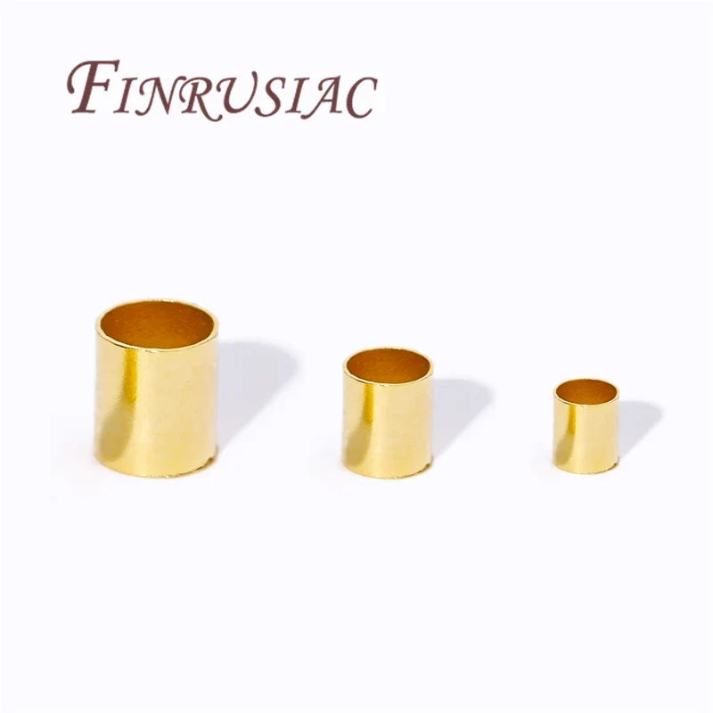 100pcs Gold Plated Tube Crimp Beads 2mm–3mm | DIY Jewelry Findings