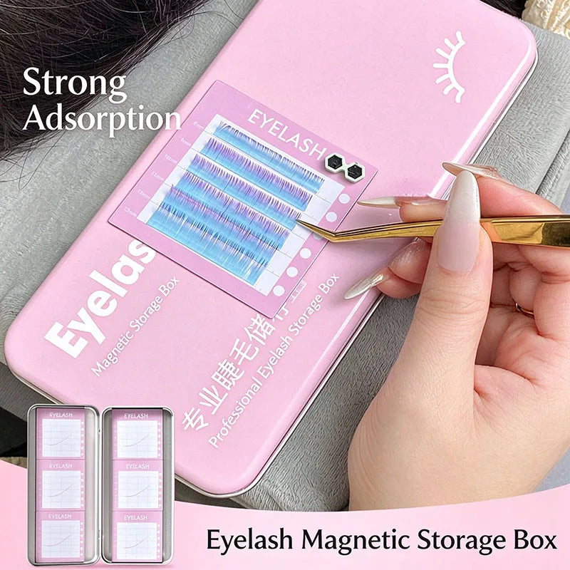 Magnetic Eyelash Extension Storage Box with 6 Lash Tiles