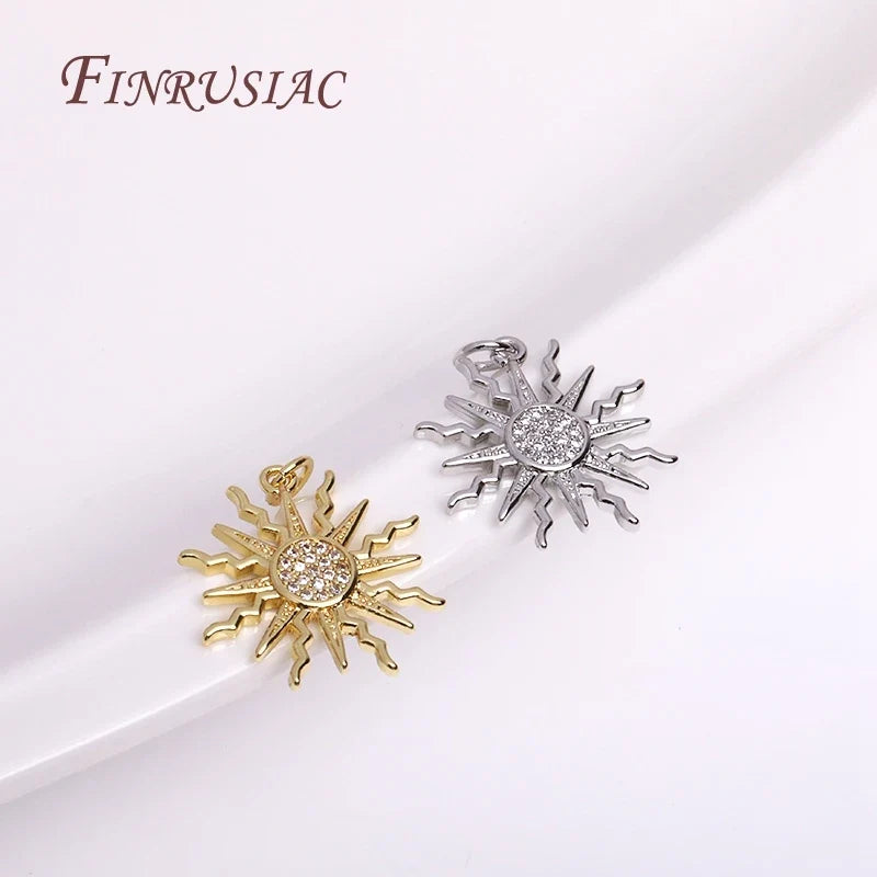 18K Gold Plated Sun Charm Pendant | DIY Jewelry Making