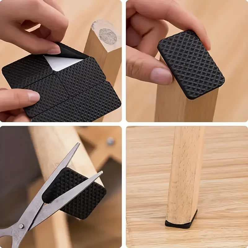 Rubber Chair Leg Pads – Anti-Slip Self-Adhesive Floor Protectors