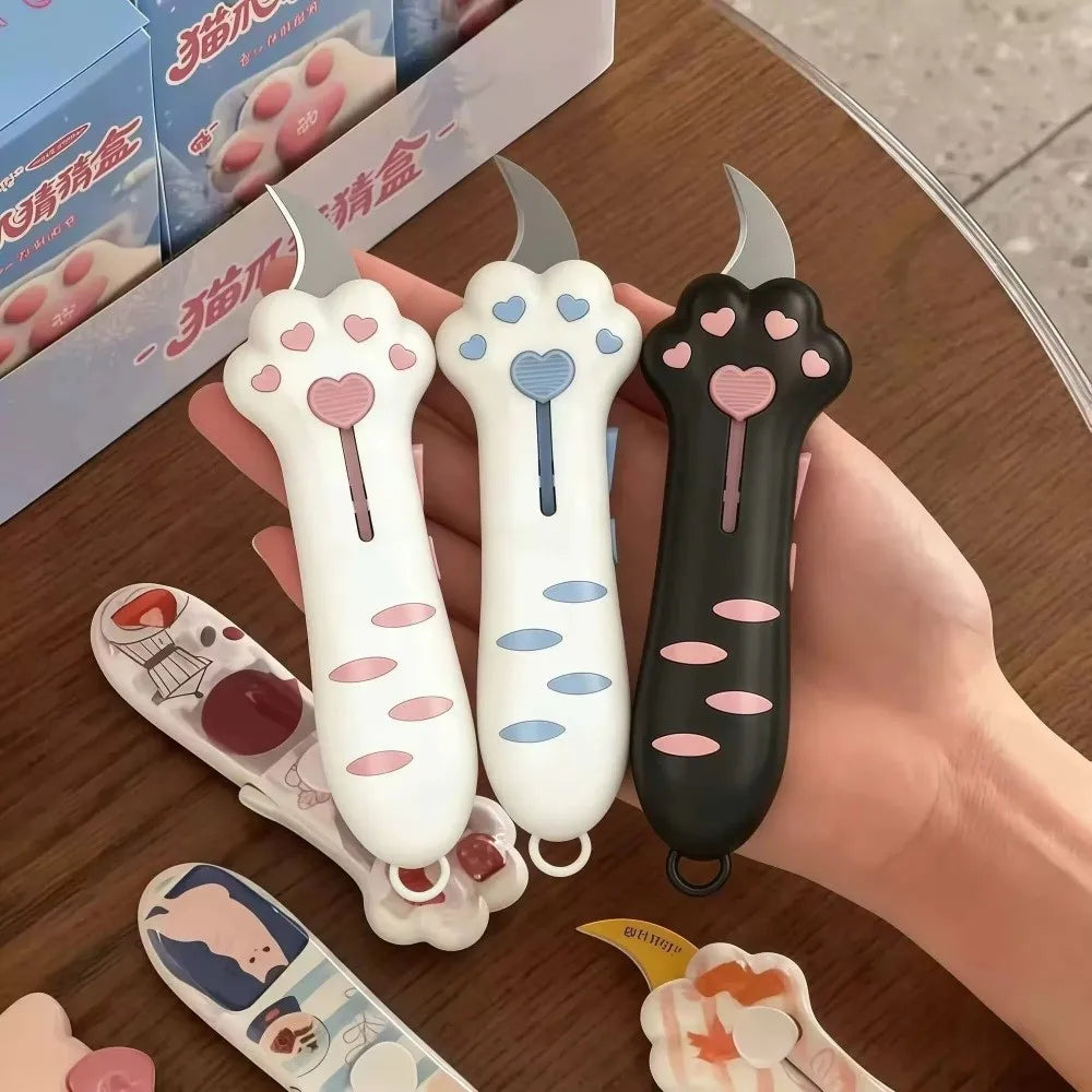 Cat Paw Box Cutter – Cute Portable Paper Cutting Tool