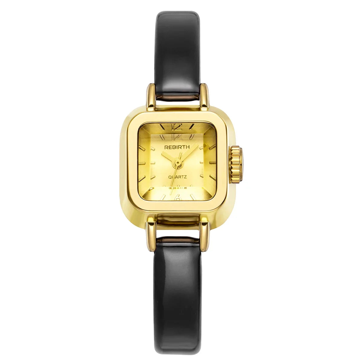 REBIRTH Women's Retro Quartz Watch – Oval Dial & Leather Strap