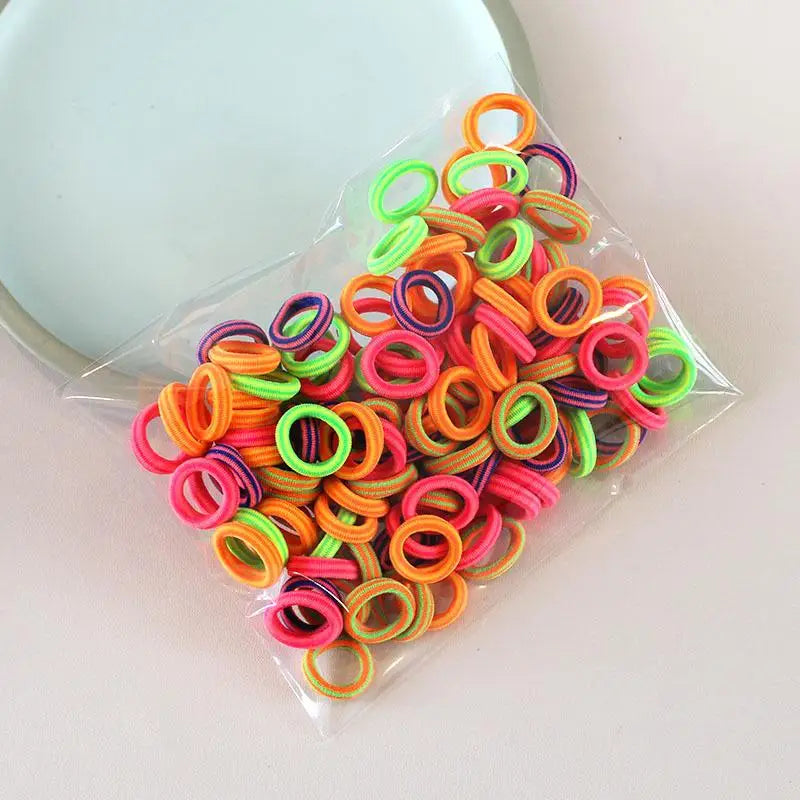 200PCS Colorful Nylon Elastic Hair Ties for Girls | Ponytail Bands