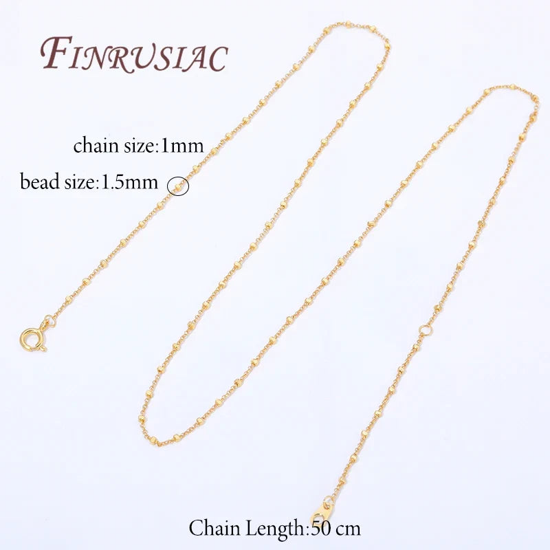 18K Gold Plated Bead Chain Necklace 50cm | DIY Jewelry Making