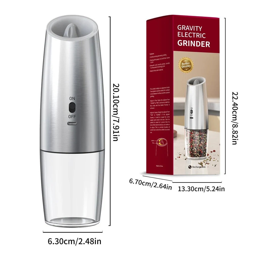 CLITON Electric Salt & Pepper Grinder – USB Rechargeable Set