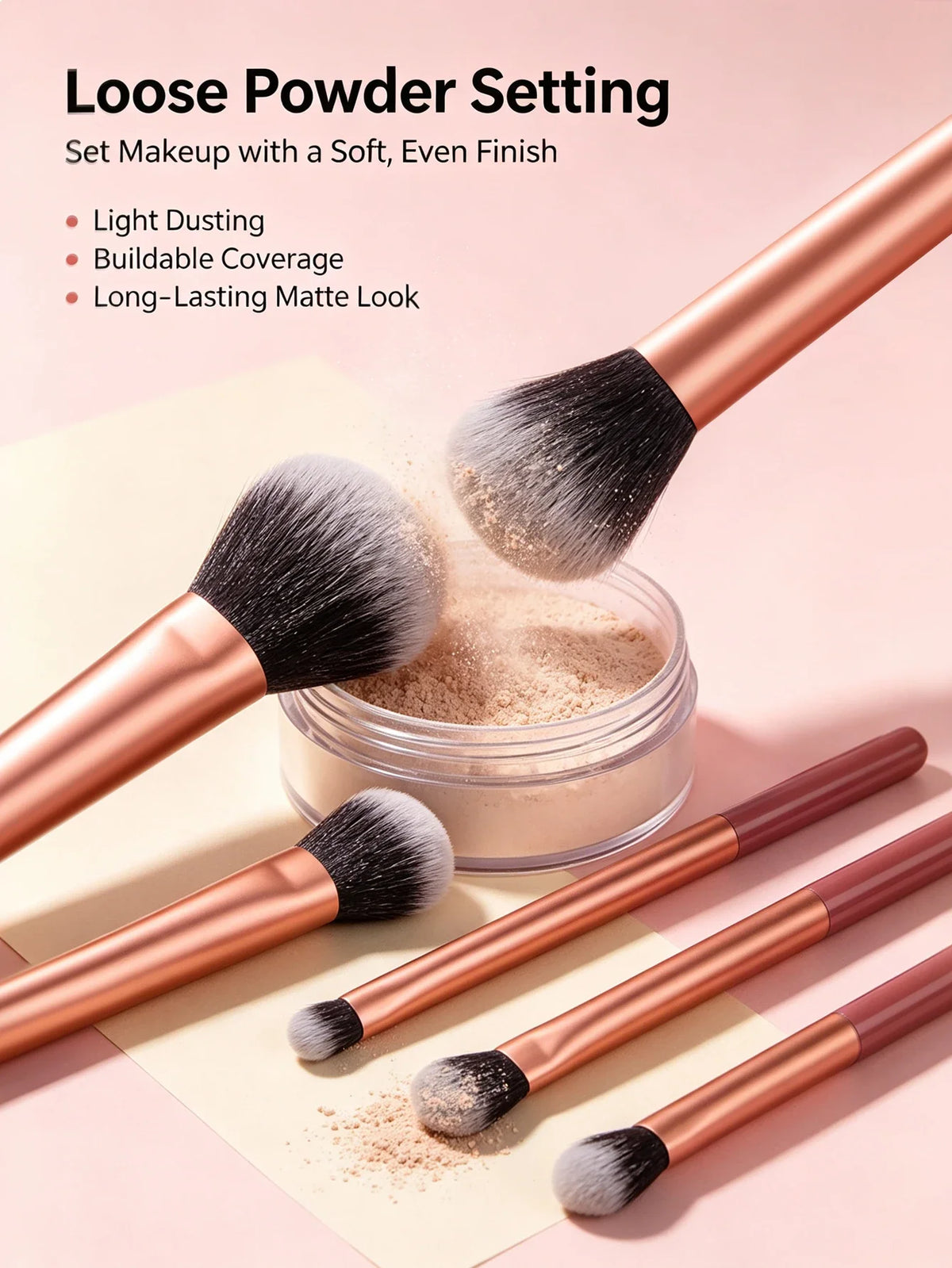 Nixie 7-Piece Makeup Brush Set – Blush, Powder & Eyeshadow