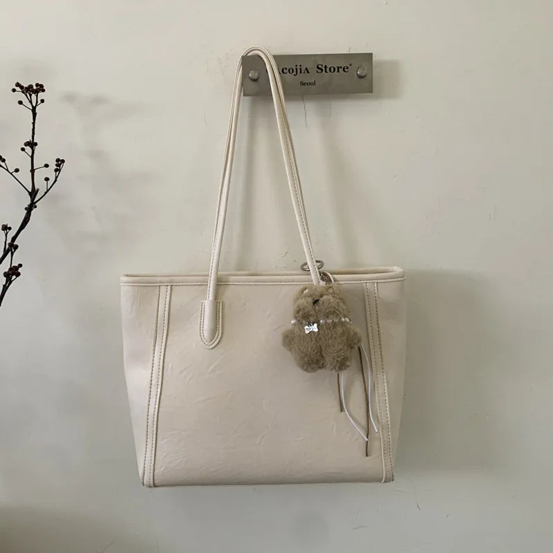 Large Capacity PU Leather Tote Bag for Women – Shoulder Bag