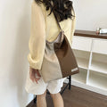 Women's Retro Color Block Bucket Bag | Large Capacity Tote