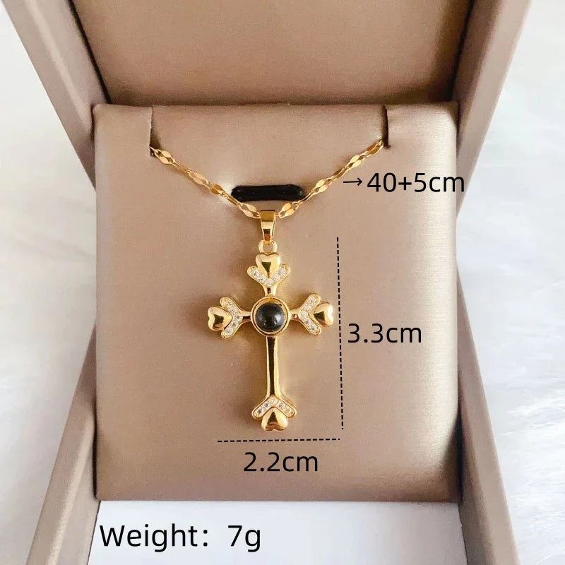 Women's Projection Pendant Necklace – "I Love You" Clavicle Chain