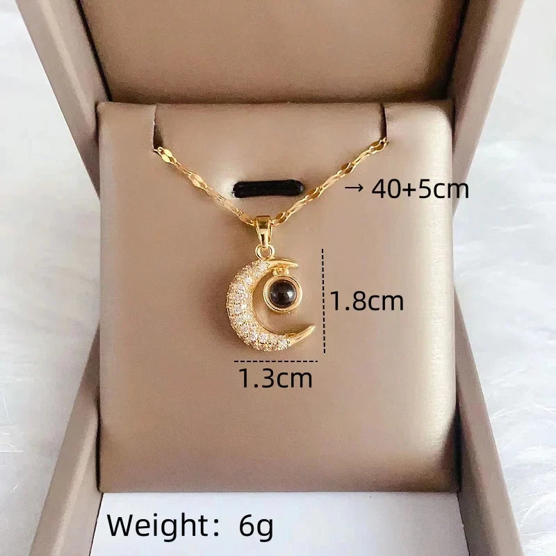 Women's Projection Pendant Necklace – I Love You Clavicle Chain