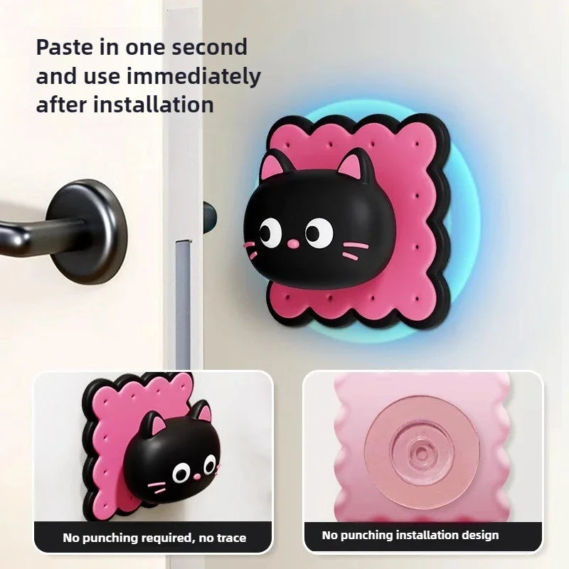 Cute Cat Door Bumper Pad – Quiet, Self-Adhesive Wall Protector