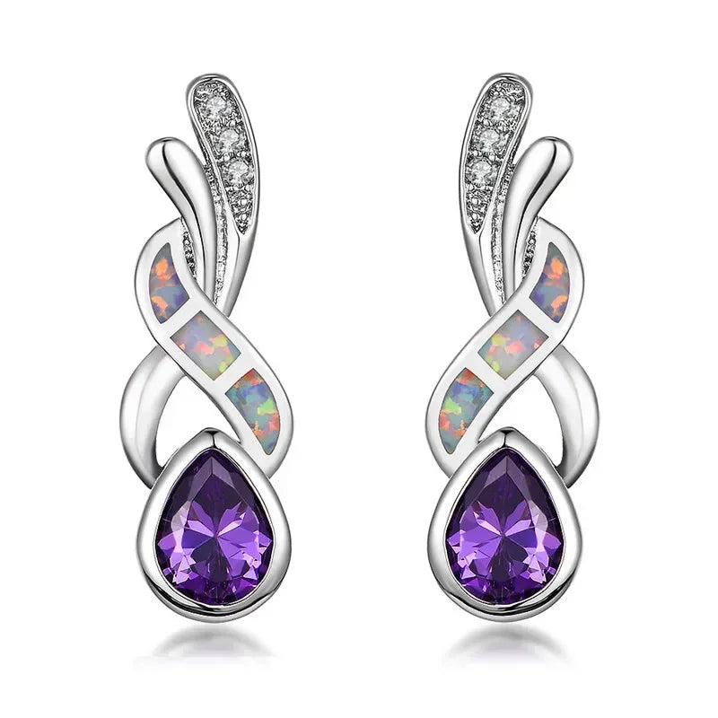 Women's Silver Drop Dangle Earrings – Bridal Wedding Gift