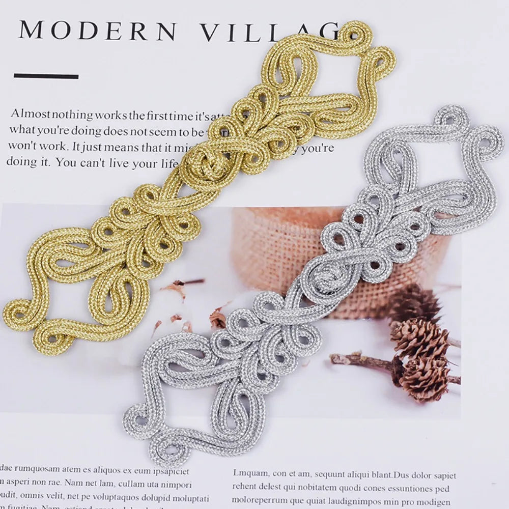 Vintage Golden Silk Chinese Frog Buttons – Handmade Knot