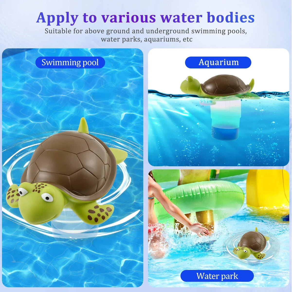 Turtle Pool Chlorine Floater – Adjustable Large Capacity Dispenser