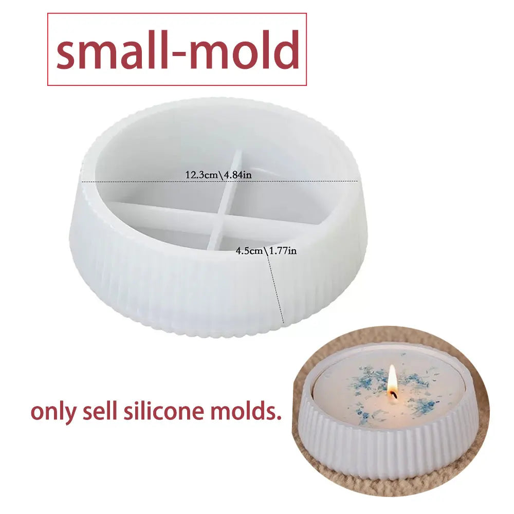 Striped Silicone Mold – Concrete Bowl, Candle & Flowerpot DIY