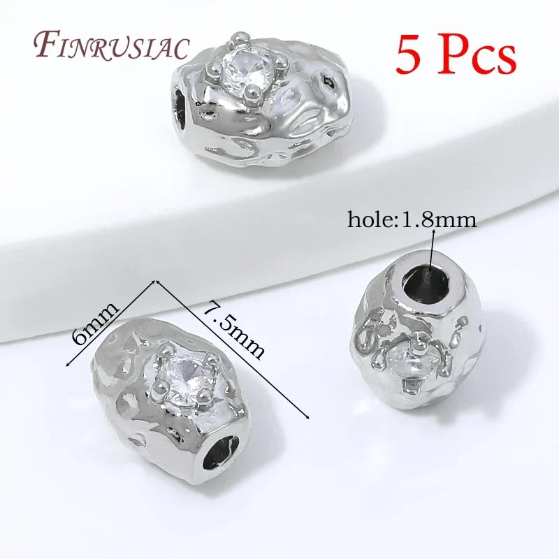 18K Gold Plated Zircon Spacer Beads – Brass DIY Jewelry Findings