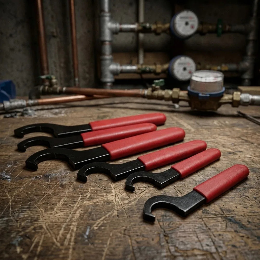 Hook Wrench Set – C-Shape Carbon Steel Spanner for Round Nuts