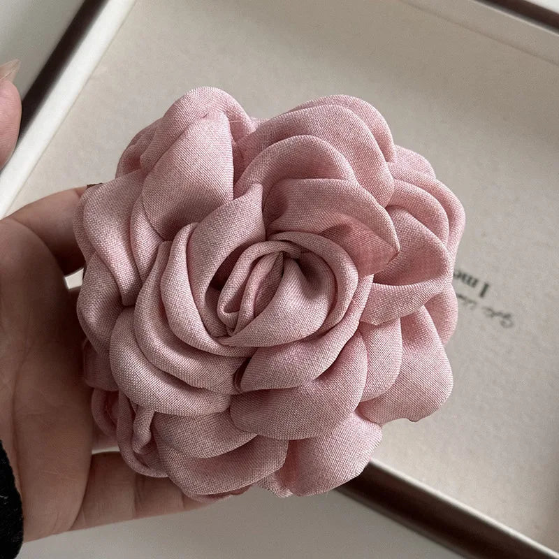 Rose Flower Hair Claw Clip – Elegant Shark Clip for Women