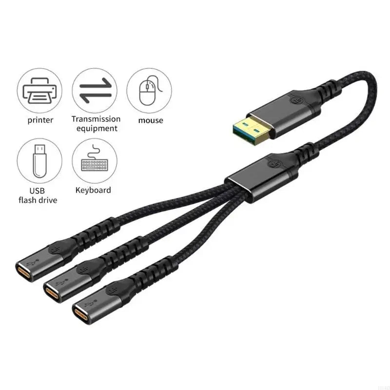 USB to Dual/Triple USB-C Female Splitter Adapter Cable | Hub