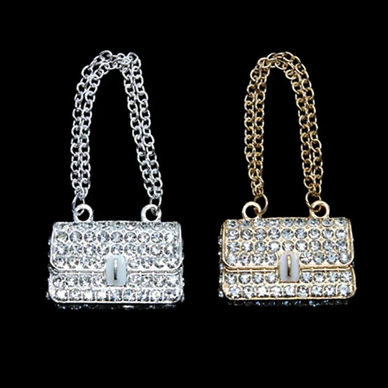 Miniature Metal Handbag with Chain – Dollhouse Accessory