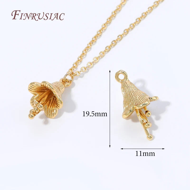 18K Gold Plated Jellyfish Charm – Brass DIY Jewelry Pendant