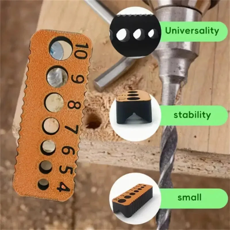 Precision Drill Guide Jig Block | 4–10mm Woodworking Locator