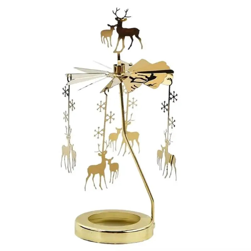 Heat-Powered Rotating Carousel Candle Holder | Stainless Steel
