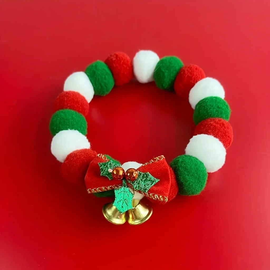 Christmas Dog Bowtie Collar – Adjustable Santa Pet Necktie
