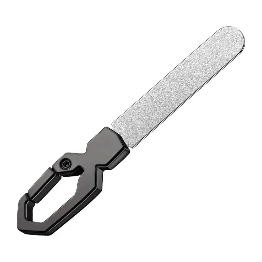 Stainless Steel Double-Sided Metal Nail File with Keychain