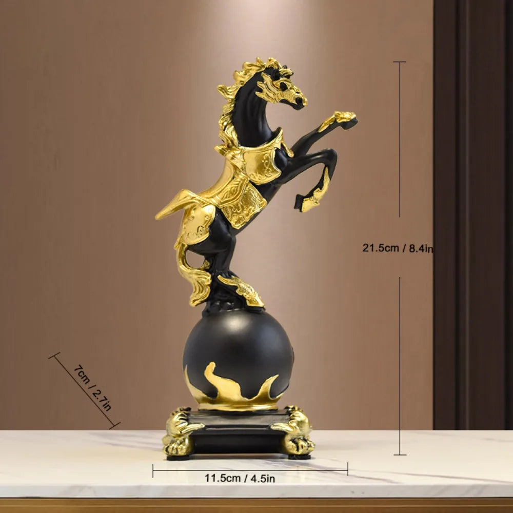 Feng Shui Lucky Horse Statue – Resin Home Office Décor