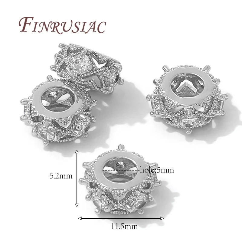 18K Gold Plated Zircon Round Spacer Beads – DIY Jewelry Making