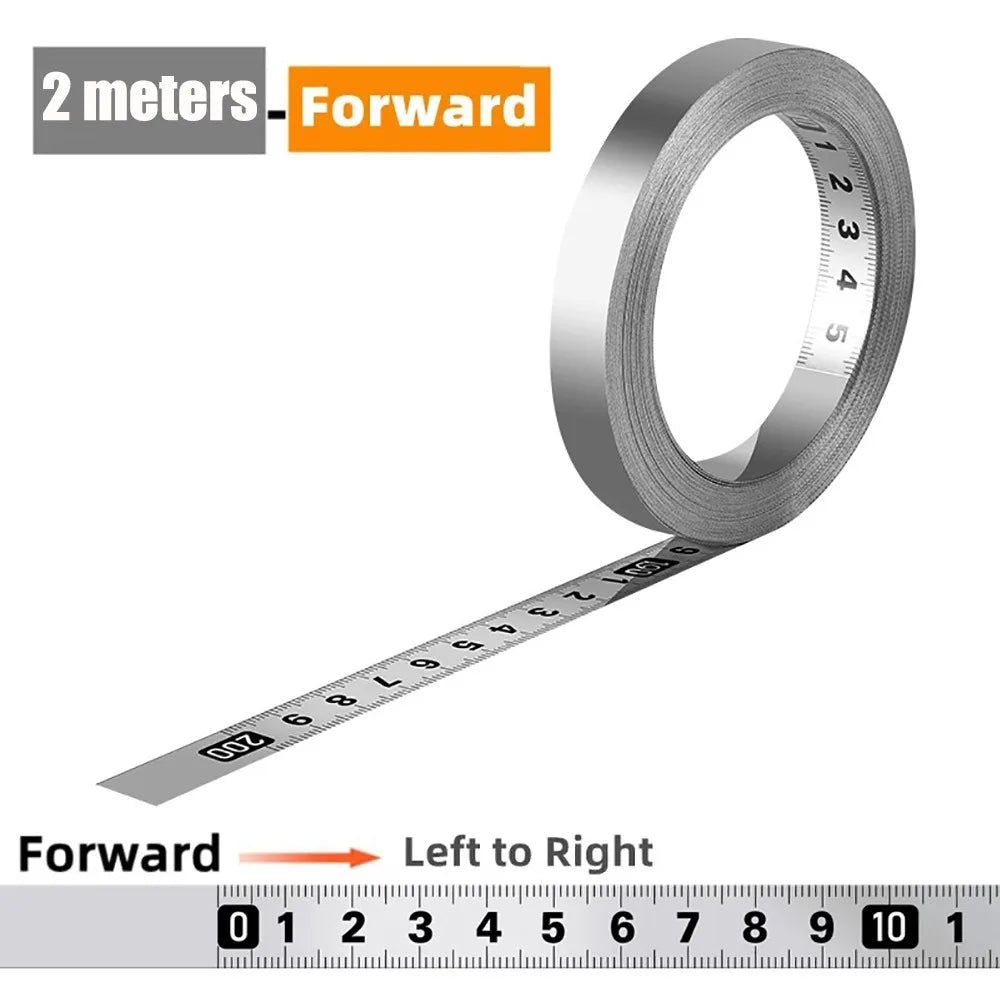 Self-Adhesive Stainless Steel Measuring Tape 12MM 1–3M
