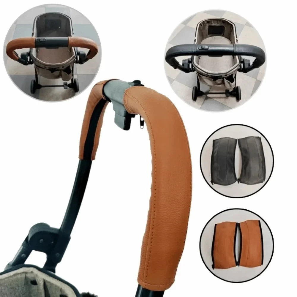 PU Leather Stroller Handle Cover – Universal Ergonomic Grip