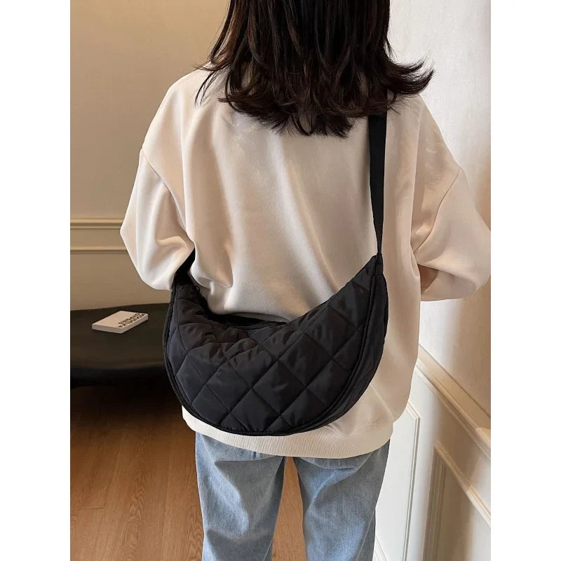 Waterproof Quilted Crossbody Bag | Large Capacity Dumpling Bag