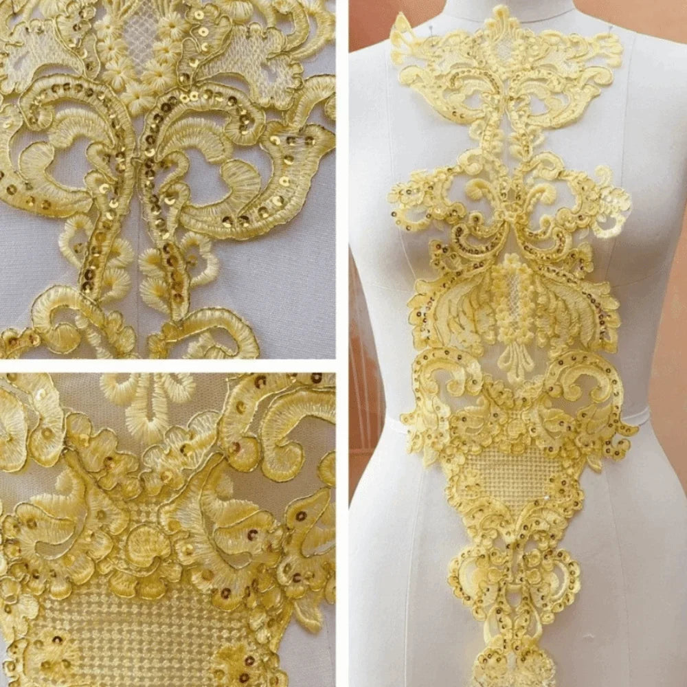 Large Sequin Embroidery Flower Patch – Dance Costume Appliqué