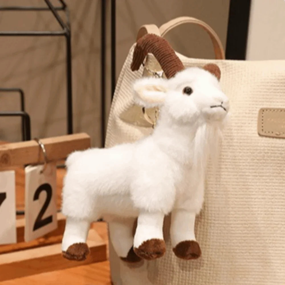 Realistic Big Horn Goat Plush Toy | Desk Décor 16/30cm