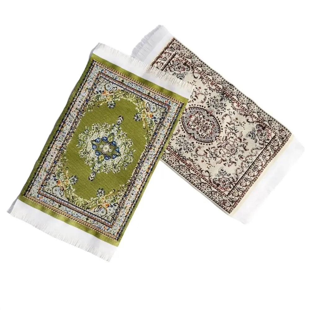 1/12 Dollhouse Miniature Floral Carpet – Weaving Mat Floor Cover