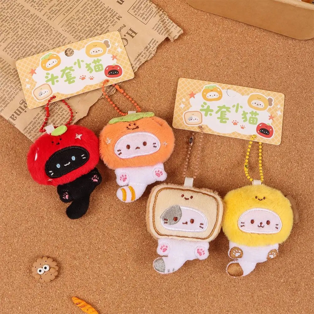 Plush Cat Keychain Pendant Pair – Cute Kitten Bag Charm