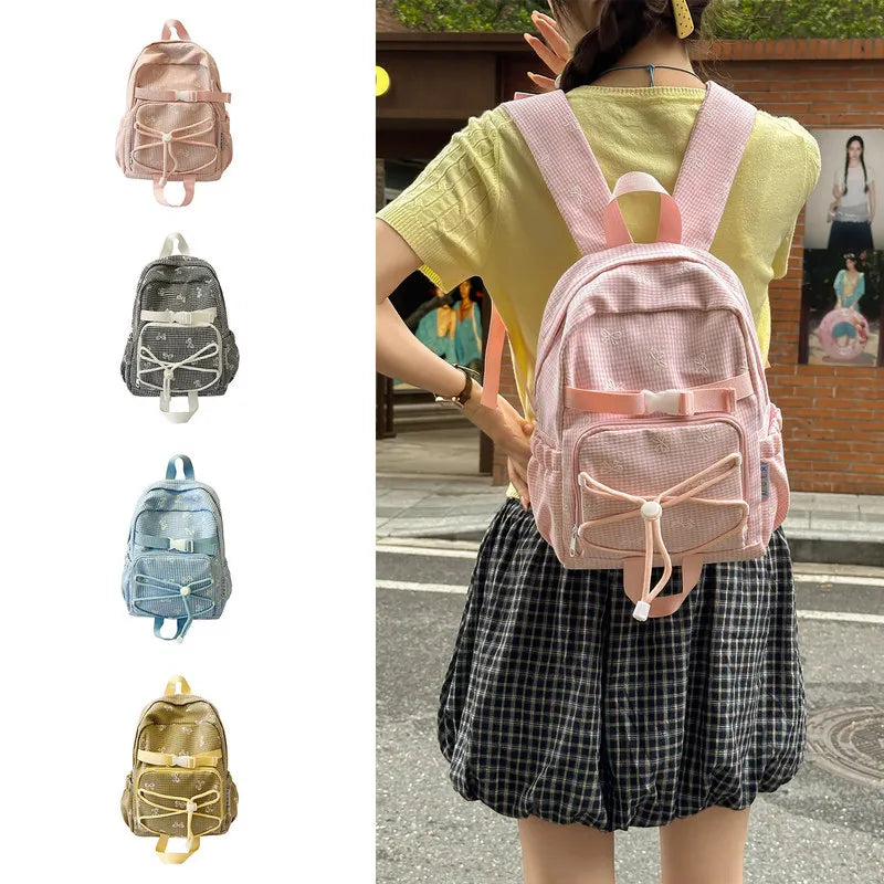 Women's Large Capacity Bowknot Nylon Backpack – Work & School