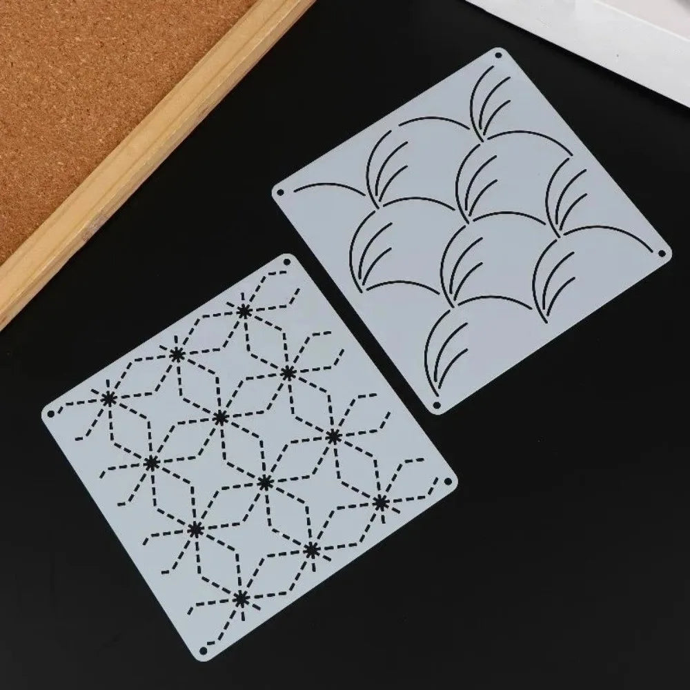 Sashiko Embroidery Stencils 9/32Pcs Reusable Geometric PET Templates