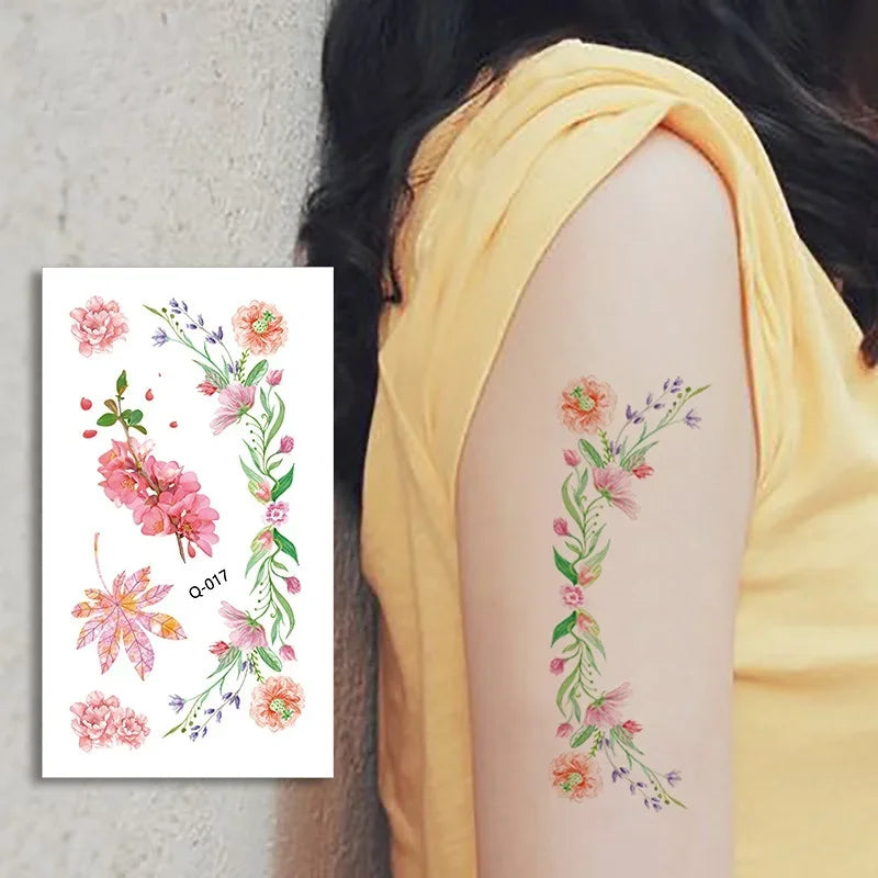Waterproof Temporary Tattoo Stickers – Floral & Butterfly