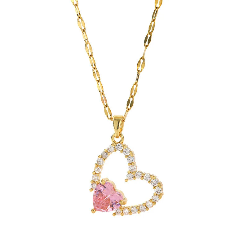Women's Heart Pendant Clavicle Necklace – Stainless Steel