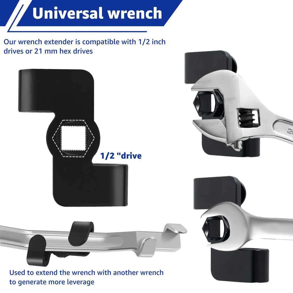 Universal 1/2" Drive Wrench Extender Adapter & Tool Bar Set