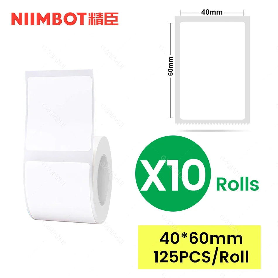 NiiMbot Thermal Label Rolls – Round White Waterproof Stickers
