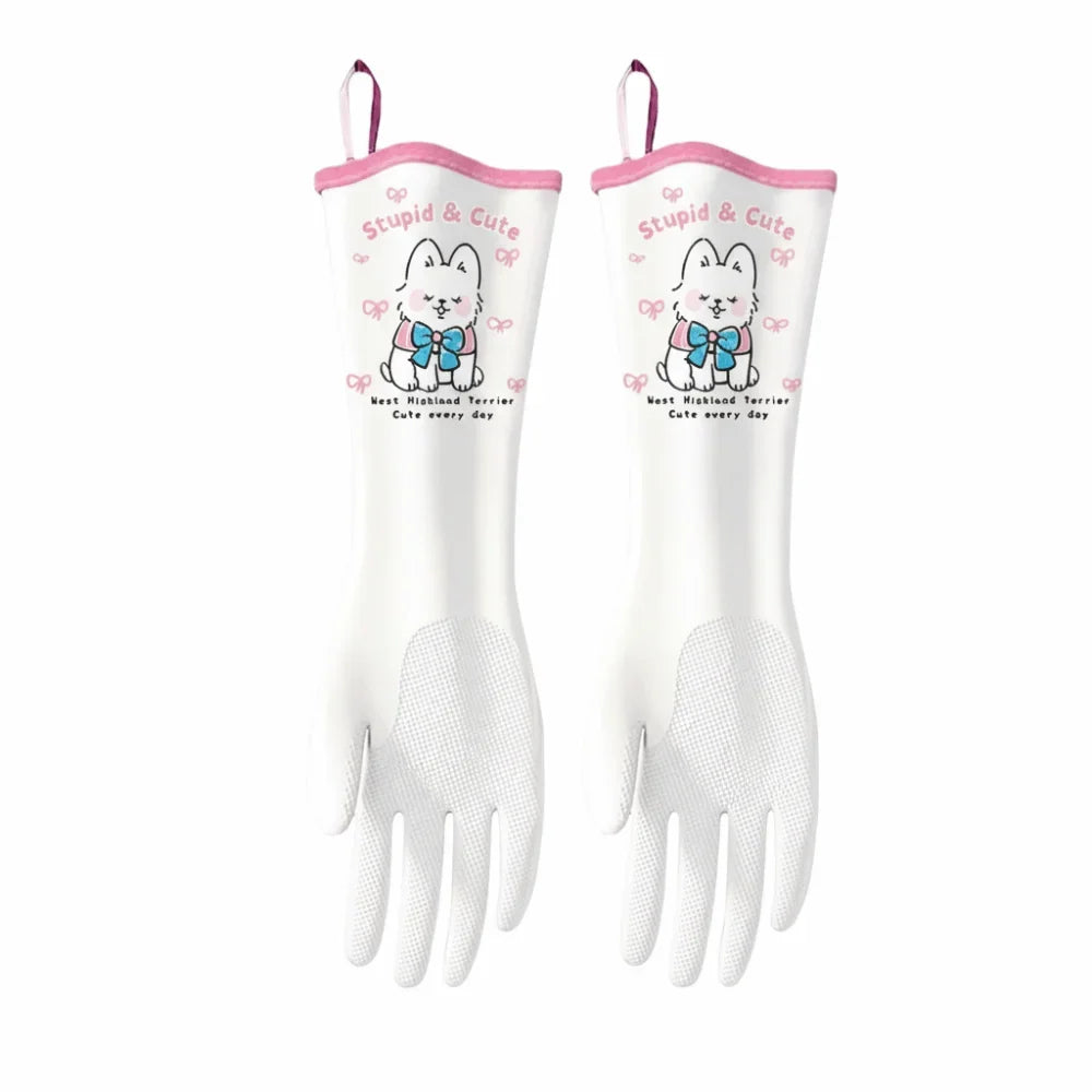 Thickened Latex Kitchen Cleaning Gloves – Waterproof Dishwashing
