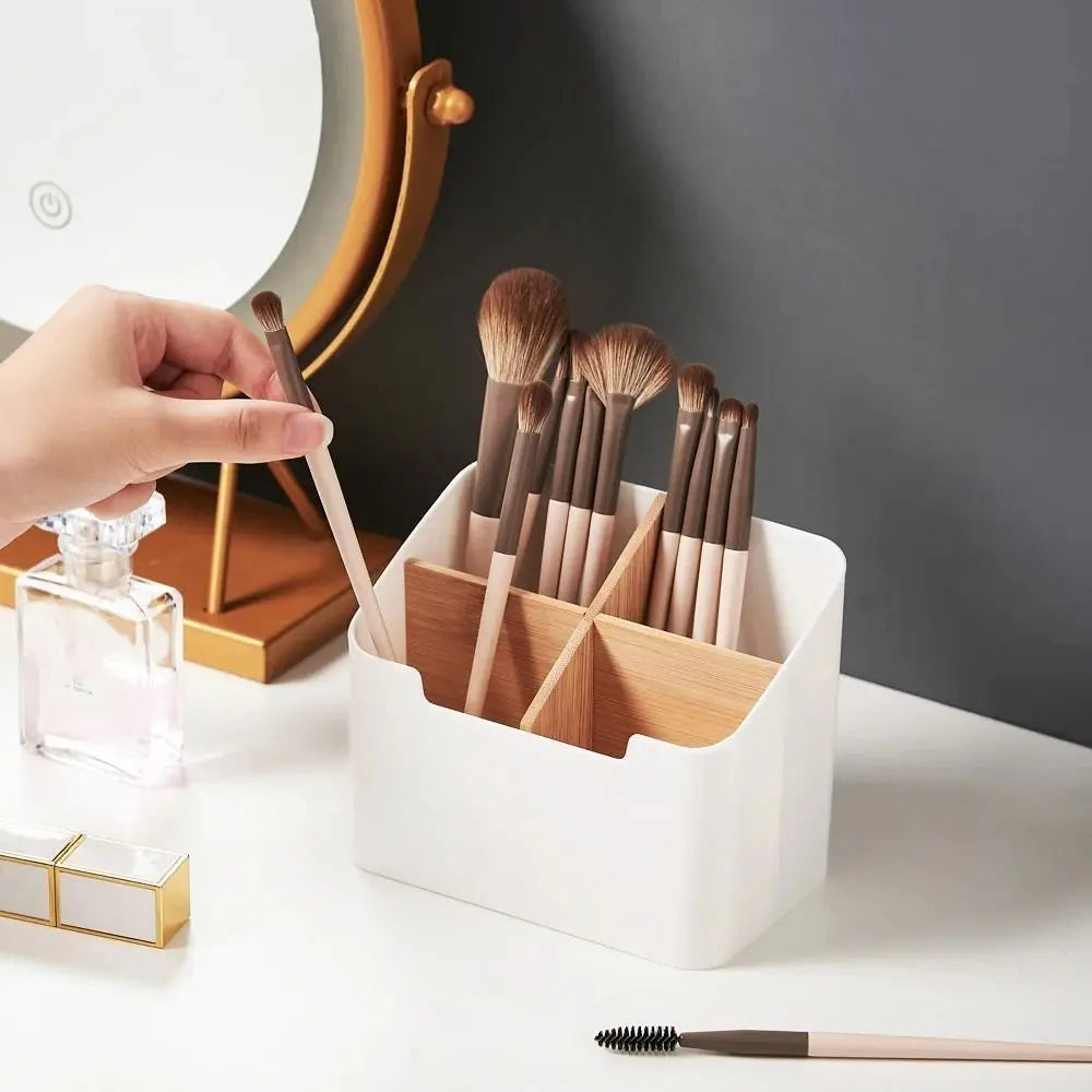 Wooden Remote Control Organizer & Desktop Storage Box