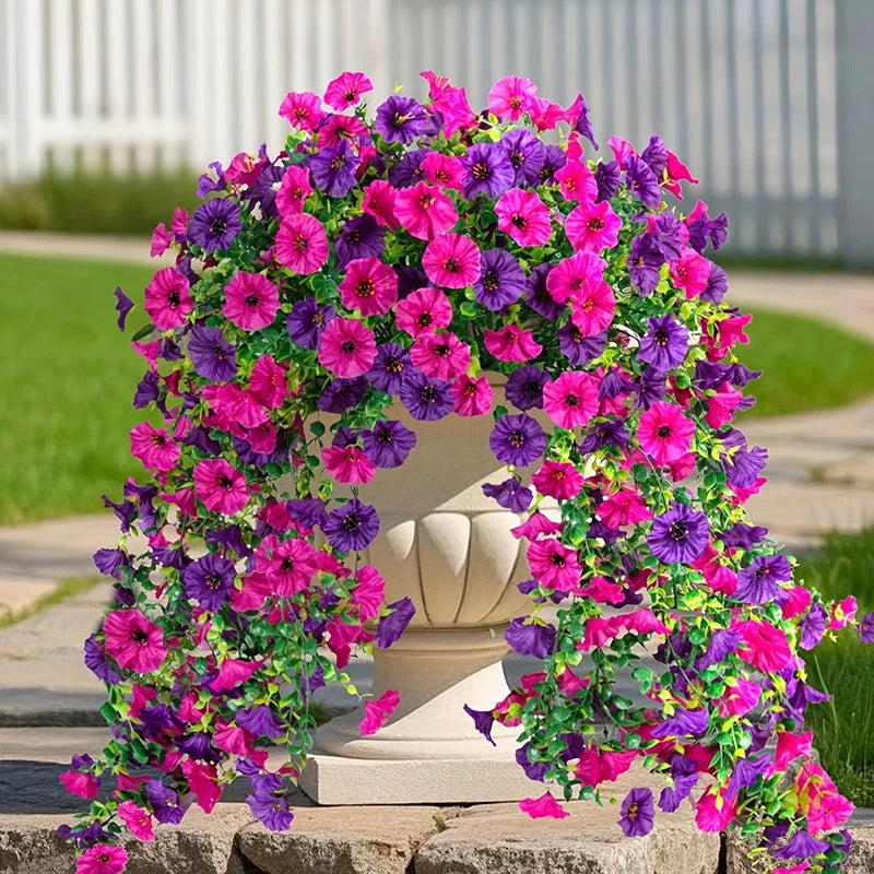 Artificial Morning Glory Wall Hanging Faux Flower Vine Decor